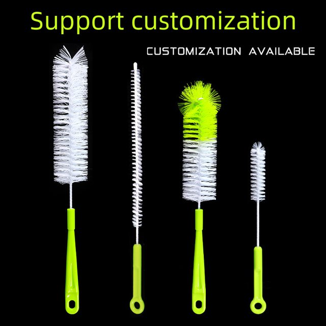 4-Piece Kitchen Cleaning Brush Set with Long Handle - Versatile for Milk Bottles, Mugs, Ceramic Cups & Decanters, Durable Material, Storage Box Included - Grass Green (120 Sets per Carton)