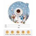 thumbnail image 6 of 13 Inch Round Placemats Set of 4, Blue Christmas Non Slip Heat Insulation PP Table Mats, Snowman Gifts Xmas Tree Snowflake Winter Washable Place Mats for Kitchen Dining Party Table Decor, 6 of 7