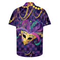 thumbnail image 4 of Camisas de Manga Larga para Hombres, Botón de Impresión Blusa de Cuello, Camisa de Poliéster de Moda Casual, 4 of 9