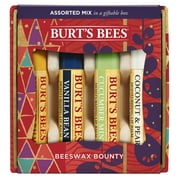 ($14 Value) Burt's Bees Bounty Assorted Mix Lip Balm Holiday Gift Set, 4 Lip Balms - Classic, Vanilla Bean, Cucumber Mint And Coconut & Pear