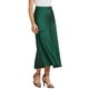 thumbnail image 4 of Falda Maxi de Satén para Mujer, Cintura Alta, Casual, Fiesta de Cóctel, Boda, Sirena, Larga, Talla XS, Verde, 4 of 6