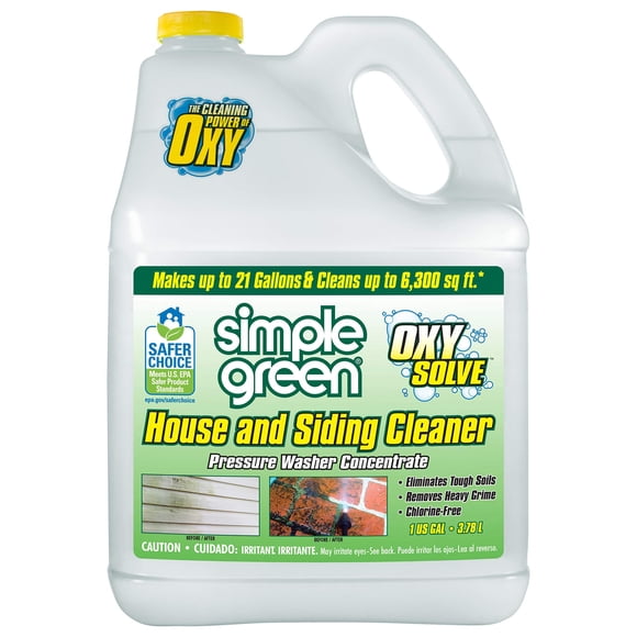 Oxy Solve House and Siding Pressure Washer Cleaner - Removes Stains from Mold & Mildew on Vinyl, Aluminum, Wood, Brick, Stucco - Concentrate 1 Gal.