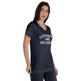 thumbnail image 2 of Inkmeso Caffeinated & Vaccinated Funny Pro-Vaccine V-Neck T-shirt For Womens, 2 of 8