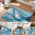 thumbnail image 6 of 2x3 Washable Entryway Rug, Abstract Liquid Art Non-Slip Area Rug for Front Door Kitchen Bathroom, Blue Gary Marble Texture Indoor Floor Mat for Home Decor, 6 of 9