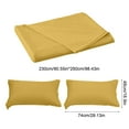 thumbnail image 4 of Qocolhg Twin Size Beding Sheets Set for Home and Dormitory Beds, 3 Piece Flat Sheet Set, 1 Flat Sheet and 2 Pillowcases, for All Seasons, Ultra Soft and Easy Care, 98.4x90.5 inch (Yellow), 4 of 7