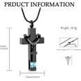 thumbnail image 2 of Birthstone Personalized Double Cross Urn Necklace Cremation Jewelry for Ashes Cross Ashes Keepsake Stainless Steel Memorial Cremation Jewelry, 2 of 8