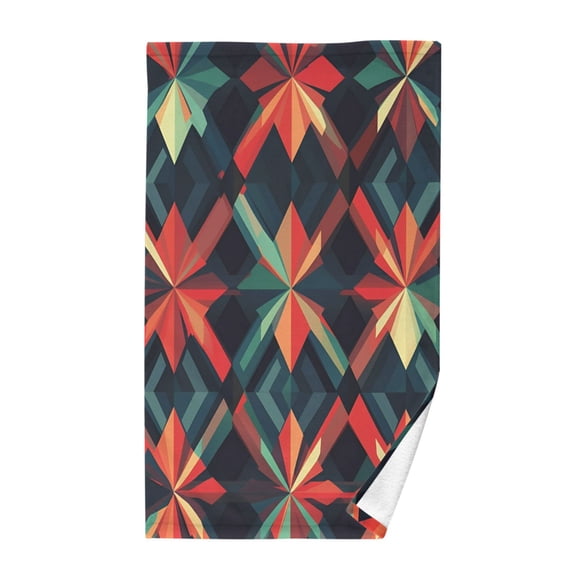 Yayeee 100% Cotton Hand Towels for Bathroom 16" x 28" Soft Absorbent Kitchen Towel, Red Abstract