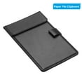 thumbnail image 3 of Uxcell 7.5"x4.7" Organizador de Padfolio de Negocios A6 Clipboard Negro Cuero PU Carpeta de Documentos Soporte de Bloc de Escritura, 3 of 6