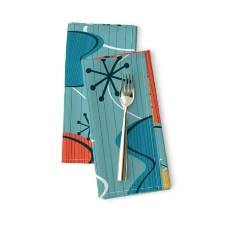 

Retro Atomic Midcentury Modern Cotton Dinner Napkins by Roostery Set of 2