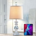 thumbnail image 4 of PARTPHONER 22" Bedside Desk Lamps Vintage Nightstand Lamps with Linen Shades, Washed Blue, 4 of 6