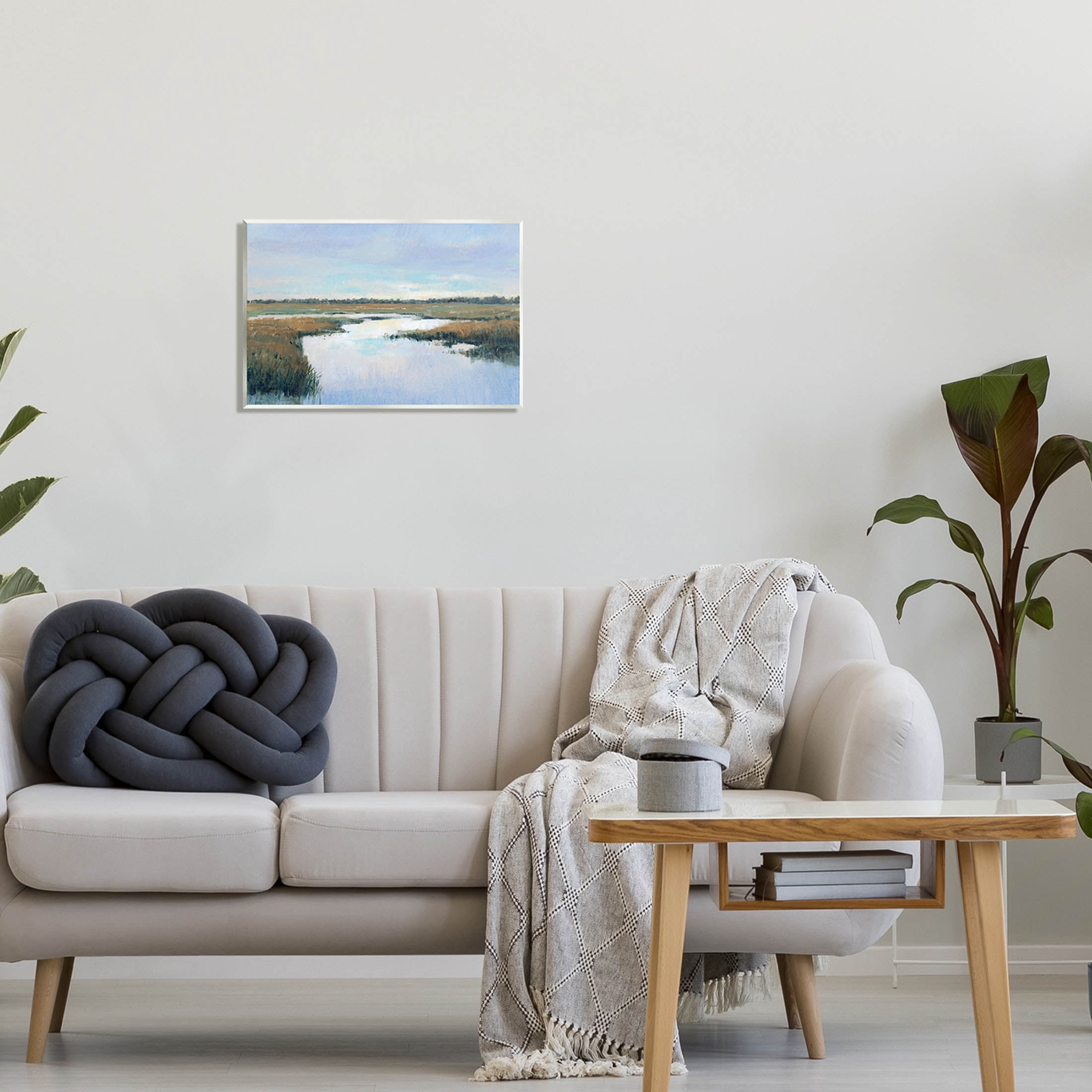 Stupell Industries Rural River Horizon Landscape Painting Unframed Art Print Wall Art, Design by Tim OToole