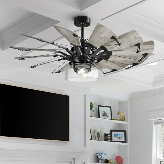 Luxury Tuscan Ceiling Fan, Small Size: 7.5''H x 11.084''W, with Old World Style Elements, Matte Black Finish, UHP9482 from the Saybrook Collection by Urban Ambiance