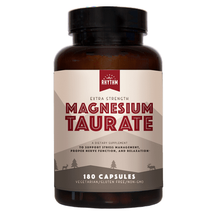 Magnesium Taurate - 200mg of Magnesium Taurate for Heart Health, Optimal Relaxation, Stress and Anxiety Relief, and Improved Sleep. 180
