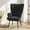 Black, variant on Fijinhom Mid-Century Modern Faux Leather Tufted Wingback Accent Chair with Metal Legs for Living Room and Bedroom