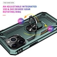 thumbnail image 4 of Feishell Hybrid Armor Phone Case for iPhone 13 Pro,Military Grade Shockproof 360 Rotatable Metal Ring Holder Kickstand Support Magnetic Car Mount Dual Layer Protective Phone Cover,Darkgreen, 4 of 8