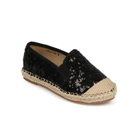 

New Girl Betani Cruz-2G Sequin Cap Toe Elastic Slip On Espadrille Flat 11 - 4