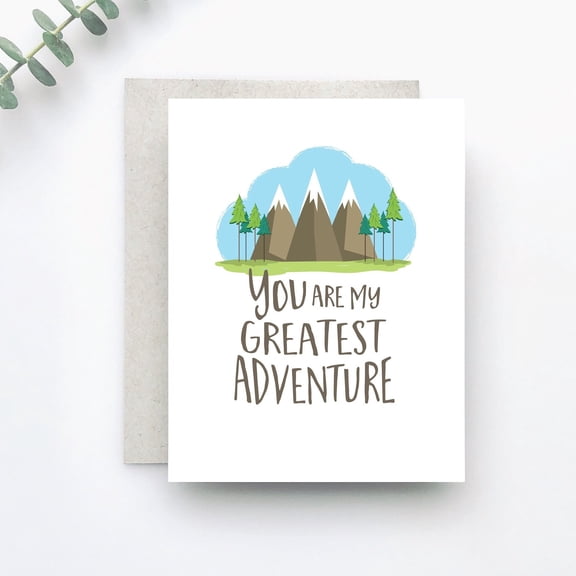 You Are My Greatest Adventure Card – Romantic Greeting Card for Partner or Loved One – Perfect for Anniversaries, Valentine's Day, or Just Because
