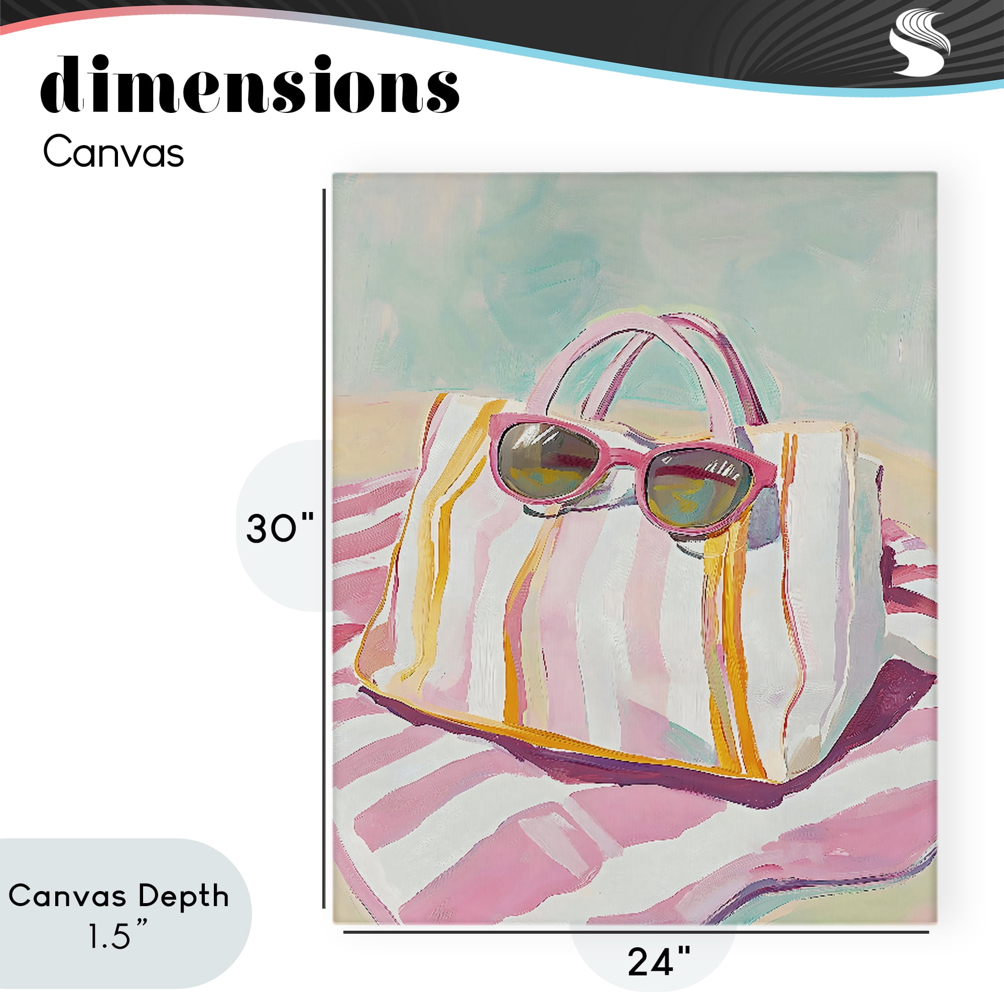 Stupell Industries Beach Bag & Sunglasses Canvas Wall Art, design by The Prints Vibe