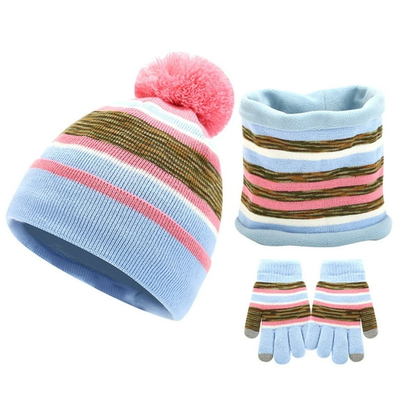 WEAIXIMIUNG Gants d'Hiver Simoni Nouveaux Chapeaux Chauds pour Enfants Ensemble Trois Pièces