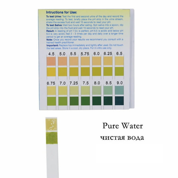 100 Bandes / Boîte 4.5-9,0 Deux - Papier de Test d'Acide Humain de Couleur  Précise Papier de Test d'Urine de Préparation de Salive Papier de Test 