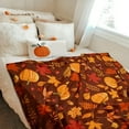 thumbnail image 4 of AUQ Ultra Soft Fall Throw Blanket with Pumpkins and Maples,Cozy Flannel Fleece Luxury Decoration Blanket for Bed,Sofa and Couch Fall Decorations for Home Pumpkin Throw Blanket, 4 of 7