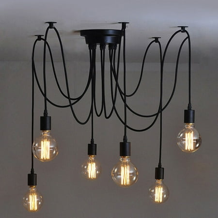 Retro Six Light - Retro Vintage DIY Chandelier Ceiling Spider Lamp Industrial Pendant Light E27(6 Heads)