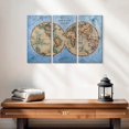 thumbnail image 2 of Elephant Stock Ocean Hemispheres Map Wall Art - Horizontal Multi Panel Canvas - Living Room Wall Decor - Map Multi Panel - Beige And Blue Decor - 23" x 14", 2 of 4