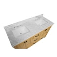 thumbnail image 3 of Tuscany 60" Double Bathroom Vanity with Driftwood Cabinet and Carrara Marble Top, 3 of 6