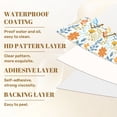 thumbnail image 6 of Peel and Stick Wallpaper Floral Botanical Orange Blue Flowers Leaves Wall Mural 17.7in x 9.8ft Self Adhesive Removable Wall Paper Renter Friendly Wallpaper for Nursery Bedroom Cabinets, 6 of 8
