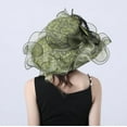 thumbnail image 6 of Organza Church Fascinator Wedding Tea Party Derby Hats for Women Flower Wide Brim Sun Hat, 6 of 6
