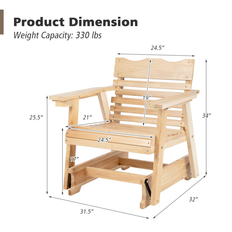 Aimee Lii Outdoor Wooden Chair, Outdoor Patio Furniture, Sturdy, Movable