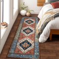 thumbnail image 4 of HAHDAXIA Boho Hallway Runner Rug - 2x6 Kitchen Runner Rugs Non Skid Washable Non-Slip Laundry Room Rug Throw Low-Plie Bathroom Runner Oriental Distressed Carpet Runner for Entrance Bedroom Li, 4 of 7