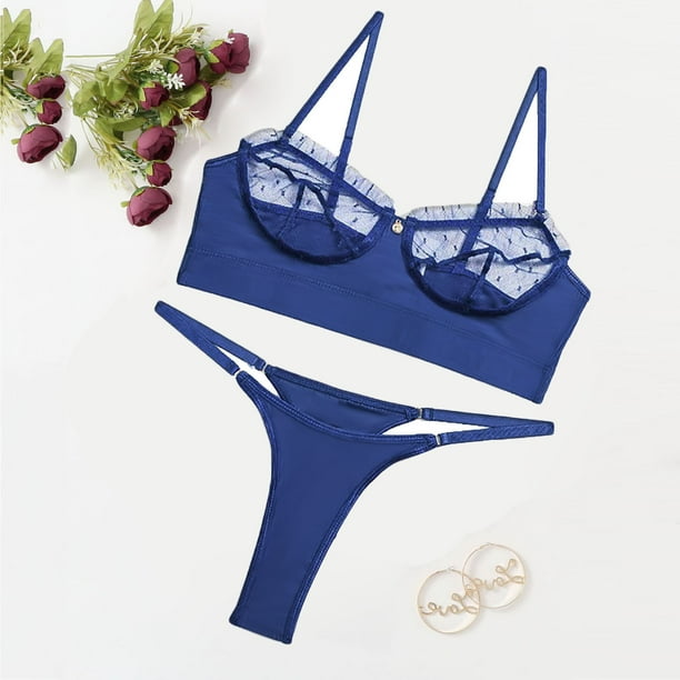 DENGDENG Women's Lingerie Set Sexy See Through Bra and Panty Set Sexy ...