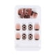thumbnail image 2 of Uñas postizas, uñas postizas, regalos para mujeres que usan uñas al por mayor, uñas largas trapezoidales ruborizadas, cadena de tablero de ajedrez, camelia, manicura de uñas para usar., 2 of 2