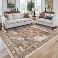 thumbnail image 2 of Living Room 7x9 Area Rug - Washable Area Rugs with Non Slip Backing Stain Resistant Carpet for Bedroom Vintage Rugs Indoor Ultra-Thin Carpets Home Decor Decoration Mat 7x9 Brick, 2 of 16