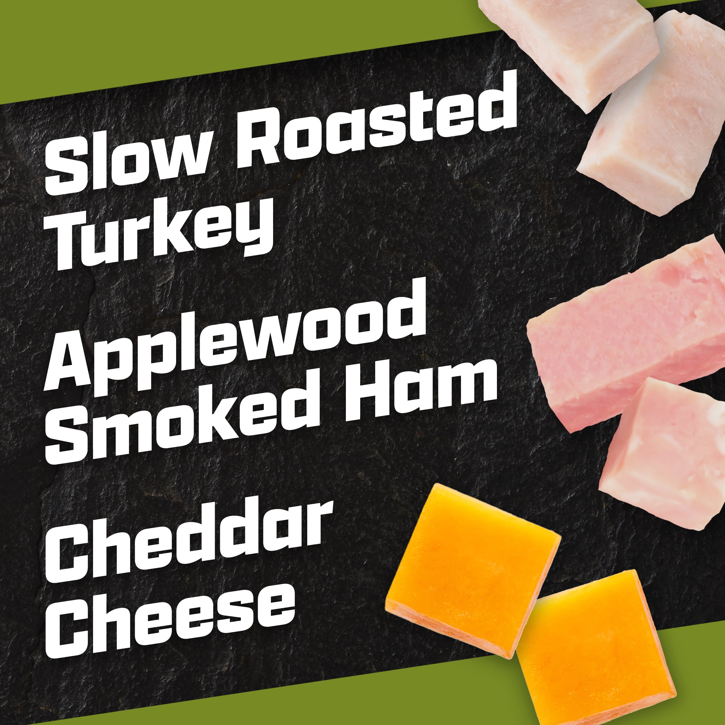 P3 Portable Protein Snack Pack with Turkey, Ham & Cheddar Cheese, 2.3 oz Tray