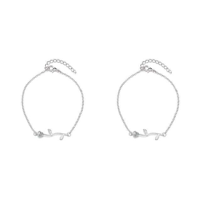 Minnieouse Pulseras de tobillo Joyería estética Aleación sólida Estilo simple Rosas Regalos para el día de San Valentín Accesorio de moda Tobilleras Type1 NO1 Minnieouse CBP253783