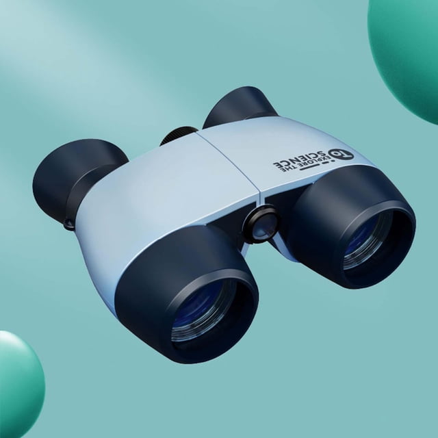 Binoculares portátiles para niños, telescopio Binocular de exploración de viaje para niños, niños, niñas, aprendizaje, observación de aves, compacto Azul