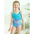 thumbnail image 2 of Girls One Piece Swimsuits, SILVERCELL 4-11T Toddler Big Girls Hawaiian Ruffle Swimwear Beach Bathing Suit, 2 of 8