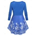 thumbnail image 2 of Camiseta Talla Extra Cuello V Patrón Tribal Rosegal Mangas largas de talla grande, 2 of 5