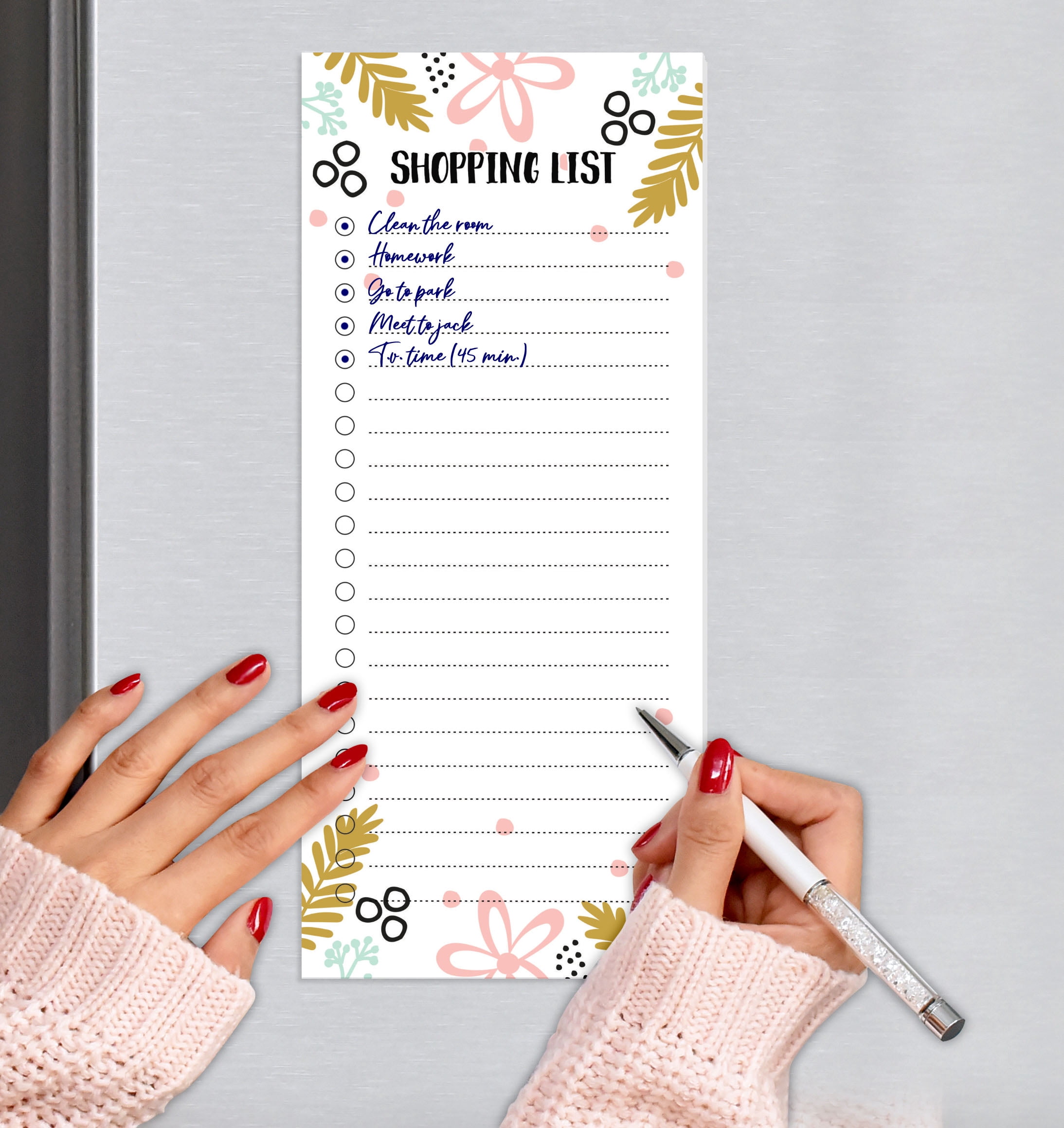 Inkdotpot Pack of 3 Magnetic Fridge To-Do List Notepads- Magnetic Memo Pads For Refrigerator-(50 Sheets Each)-S0
