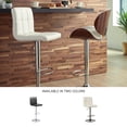 thumbnail image 4 of Bowery Hill 45.5" Contemporary Faux Leather Tufted Adjustable Bar Stool in Beige (Set of 2), 4 of 6
