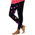 thumbnail image 4 of Buigttklop Valentine'S Day Leggings Yoga Casual Pants for Women Festival Heart Printed Legging Stretch High Waist Workout Tights, 4 of 6