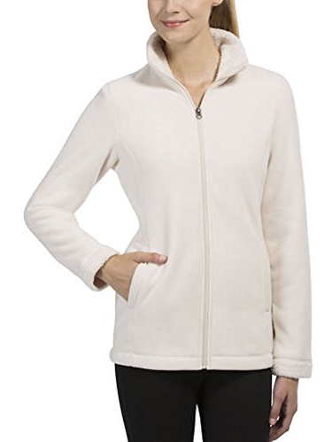 Ladies' Fleece Jacket-Cream,Large 