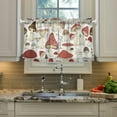 thumbnail image 5 of Coolnut Mushroom Kitchen Curtains 2 Panels, UV Protected Tier Curtains Half Window Curtains for Guest Room Bathroom Sink Laundry Room Basement,24"x 27", 5 of 6