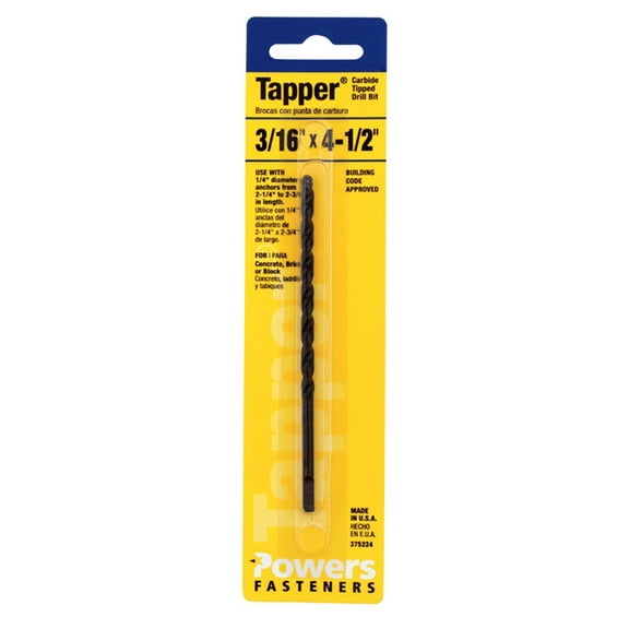Hillman Fasteners 375224 0.19 x 4.5 in. Tapper Carbide Drill Bit
