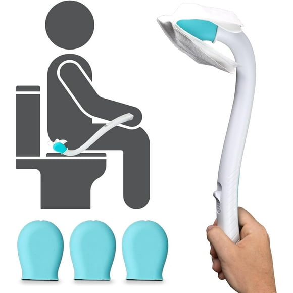 Wiping Wand Toilet Aid - Bum Wipe Assist Tool for Toileting - 15" Long Reach Comfort Wiper for Obese, Bathroom Extender - Handicap Assistance for Bottom (Wiping Aid)
