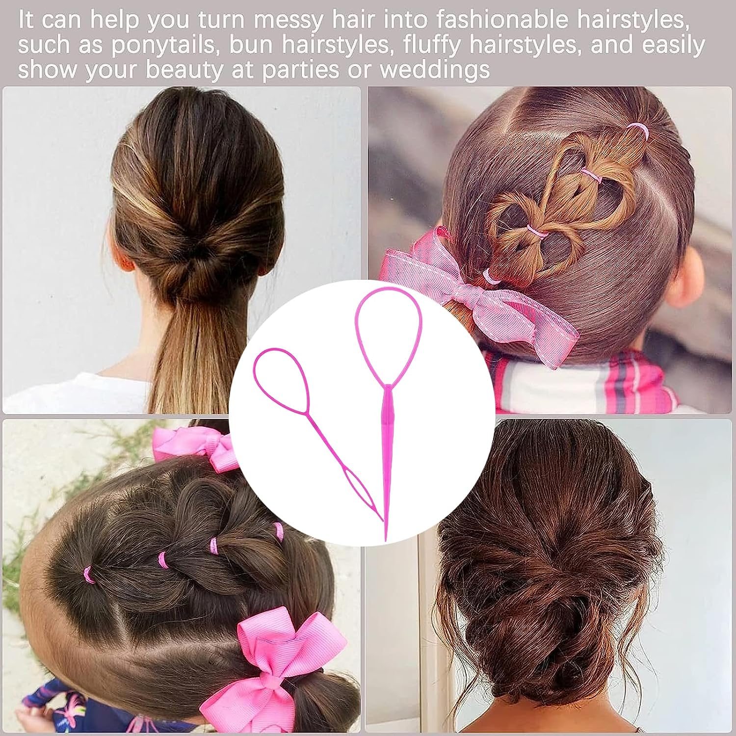 2-Pack Topsy Tail Hair Ponytail Braid Maker – Styling Loop Tool For Women (Made In UK)