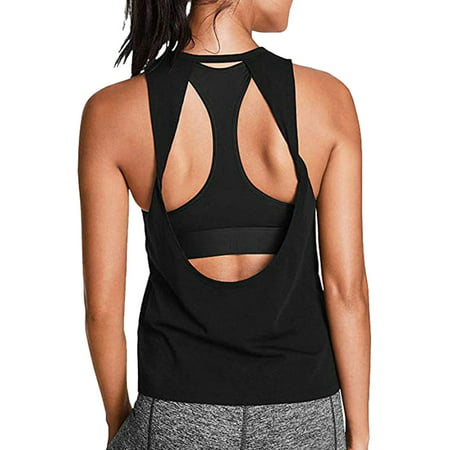Tuscom Women Activewear Sexy Open Back Yoga Shirt Workout Sports Gym Tank Tops (Best Gym Tank Tops)