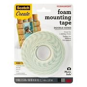 Scotch Double-Sided Foam Mounting Tape, 1/2" x 150", 1 Roll